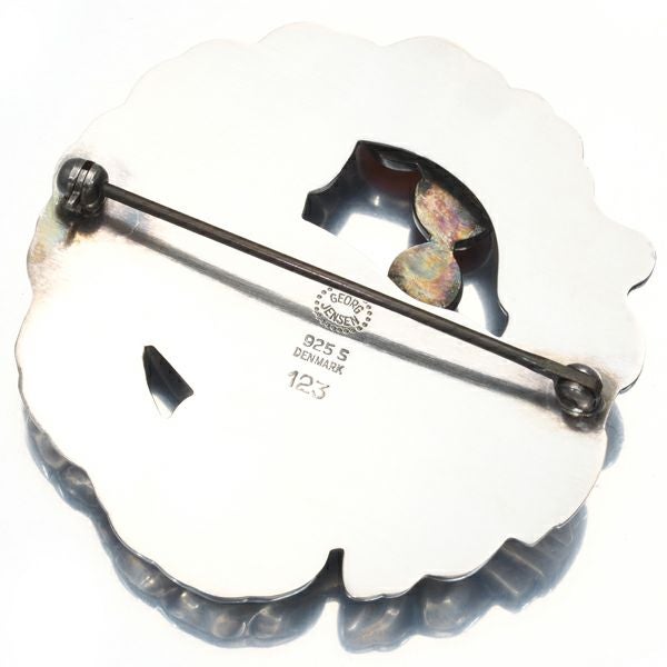 ジョージジェンセン ブローチ カーネリアン 123 トリ アニマル シルバー925 