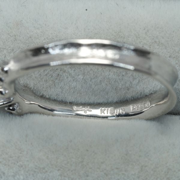 岩倉康二 リング ダイヤ 0.15ct/0.13ct  艶消し 12号 K18WG/Pt900 