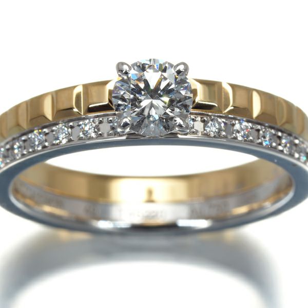 ブシュロン リング ダイヤ 0.31ct キャトルラディアント クルドパリ ソリテール ハーフ 49号 K18 鑑