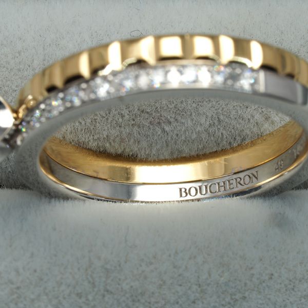 ブシュロン リング ダイヤ 0.31ct キャトルラディアント クルドパリ ソリテール ハーフ 49号 K18 鑑