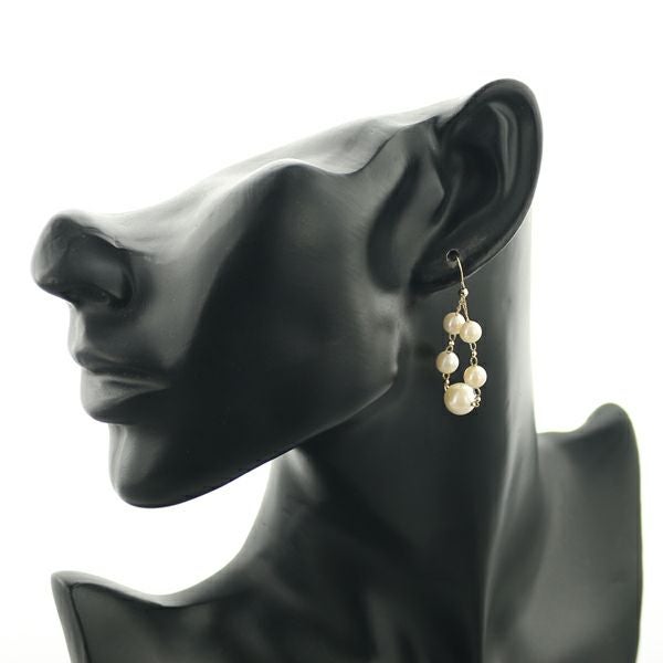 パール 淡水真珠 5.5-8.2mm  揺れるフック  ピアス K18YG 