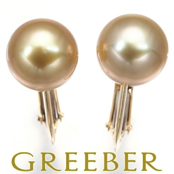 タサキ イヤリング ゴールデンパール 白蝶真珠 8.9mm 一粒 K18YG ソーティング
