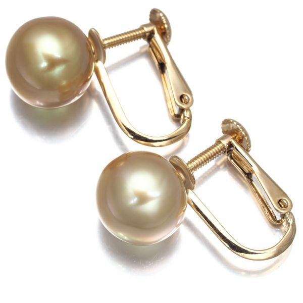 タサキ イヤリング ゴールデンパール 白蝶真珠 8.9mm 一粒 K18YG ソーティング