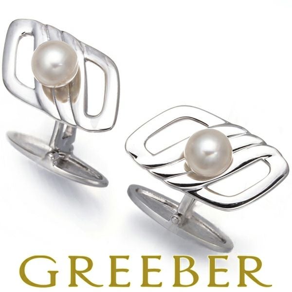 ミキモト カフス パール 真珠 6.8mm   シルバー 