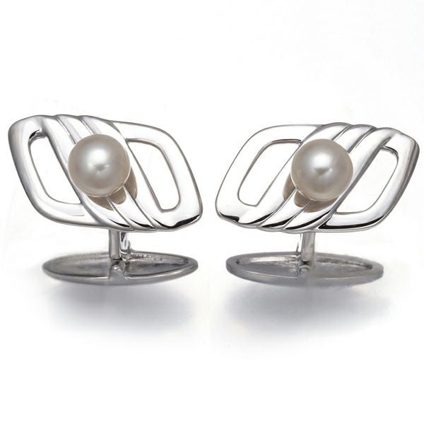 ミキモト カフス パール 真珠 6.8mm   シルバー 