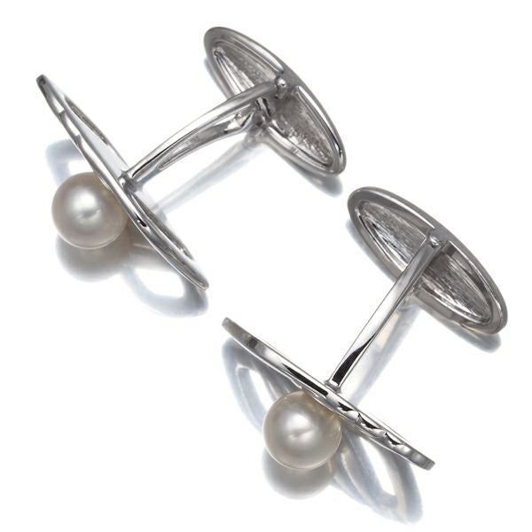 ミキモト カフス パール 真珠 6.8mm   シルバー 