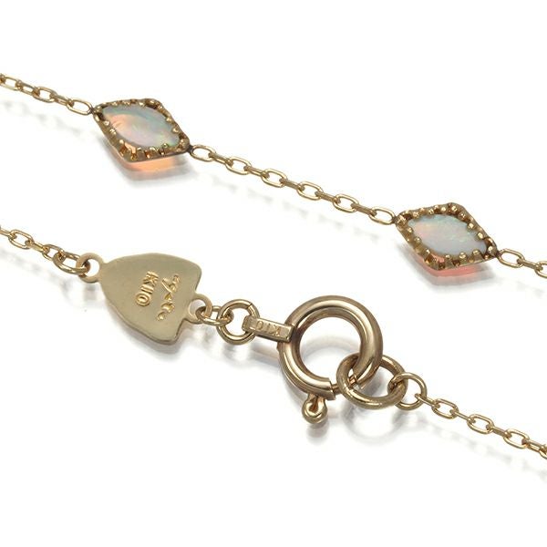 アガット ブレスレット オパール 4P ステーション K10YG 