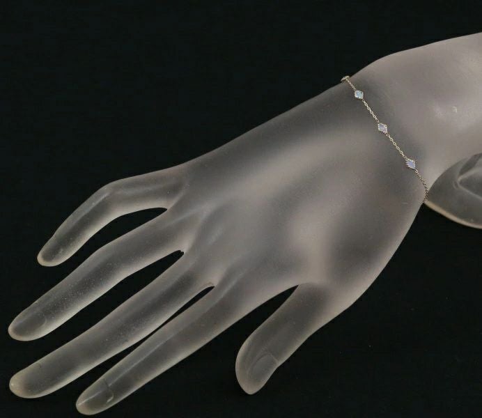 アガット ブレスレット オパール 4P ステーション K10YG 