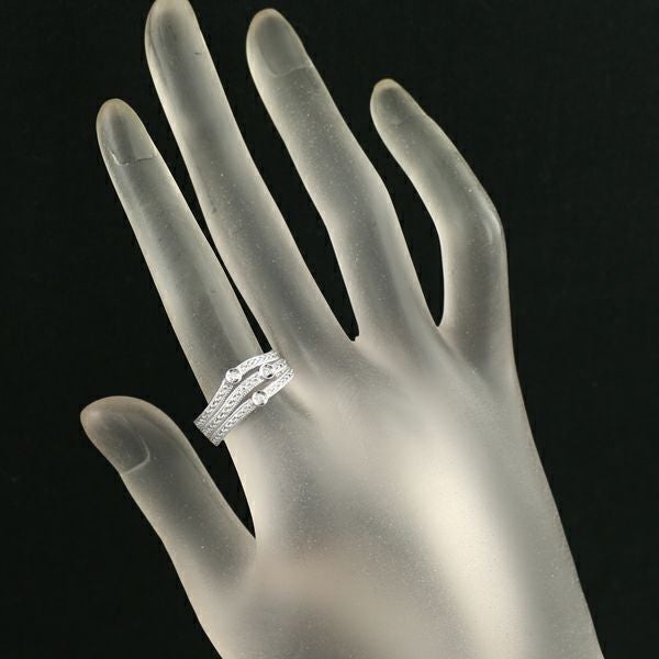 水野薫子 リング ダイヤ 0.05ct  3P ミルグレイン 13号 K18WG 