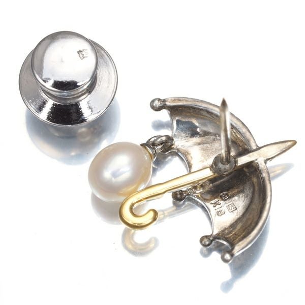 ミキモト ブローチ パール 淡水真珠 5.2mm  傘 ピン シルバー/K18YG 