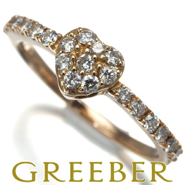 ダイヤ 0.30ct ハート パヴェ  リング K18PG 