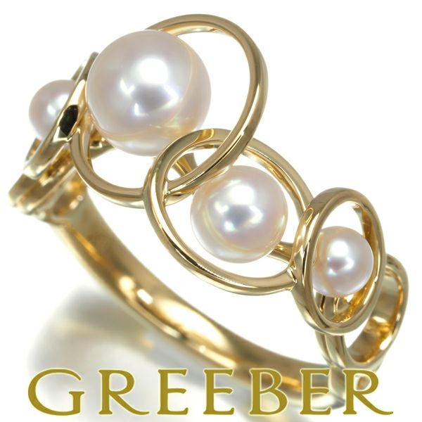 タサキ リング パール アコヤ真珠 3.5-6.2mm エニーマ 13号 K18YG 