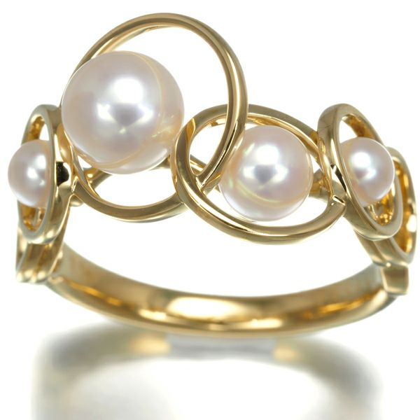 タサキ リング パール アコヤ真珠 3.5-6.2mm エニーマ 13号 K18YG 