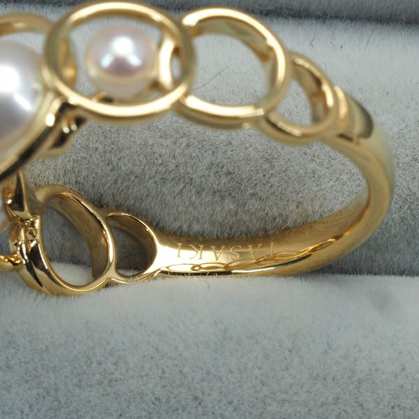 タサキ リング パール アコヤ真珠 3.5-6.2mm エニーマ 13号 K18YG 