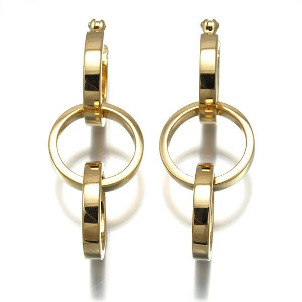 ティファニー ピアス トリプルサークル 2WAY フープ K18YG 