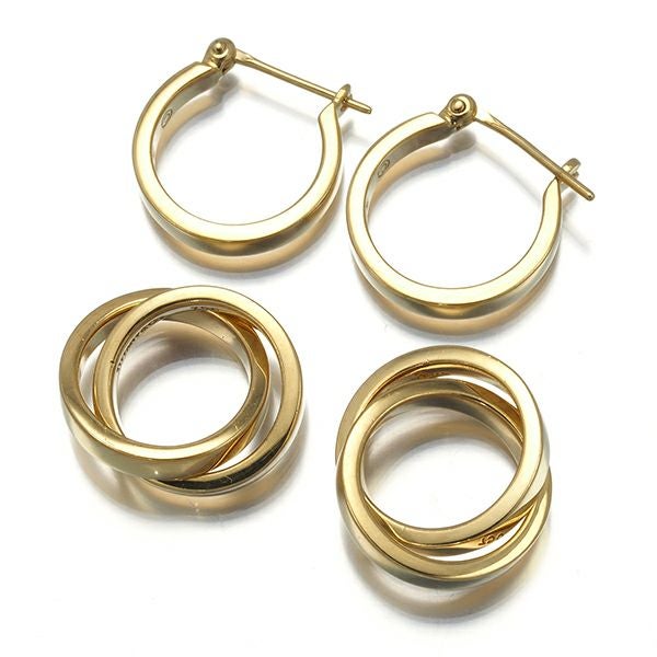 ティファニー ピアス トリプルサークル 2WAY フープ K18YG 