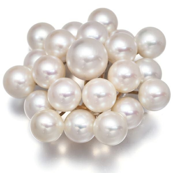 アコヤパール 真珠 6.8-8.4mm   ブローチ K18YG 