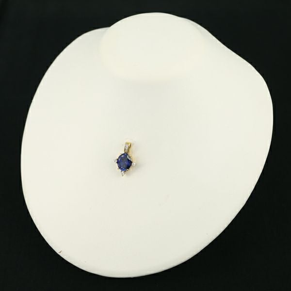 合成サファイア ダイヤ   ペンダントトップ K18YG ソーティング