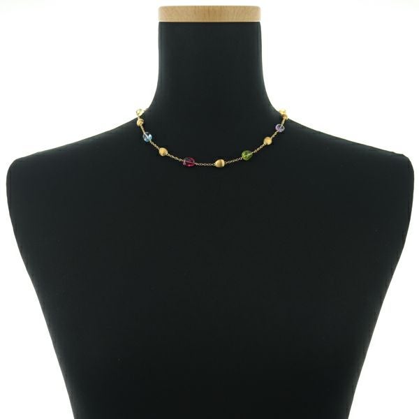 マルコビチェゴ ネックレス ガーネット トパーズ トルマリン アメジスト ペリドット マルチカラー K18YG