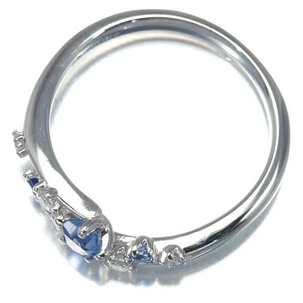 タサキ リング サファイア ダイヤ 0.11ct  スター 16号 K18WG 