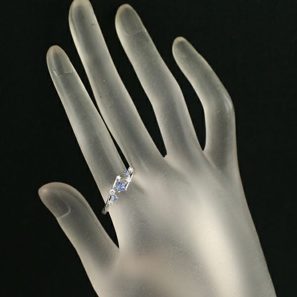 タサキ リング サファイア ダイヤ 0.11ct  スター 16号 K18WG 