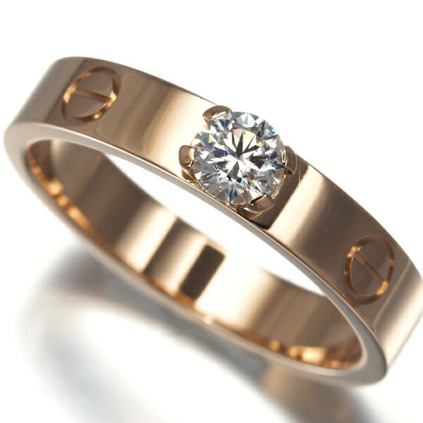 カルティエ リング ダイヤ 0.23ct F VVS1 EX ミニラブ ソリテール 52号 K18PG 鑑/修理書
