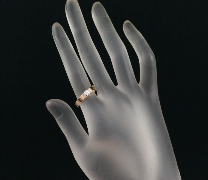 カルティエ リング ダイヤ 0.23ct F VVS1 EX ミニラブ ソリテール 52号 K18PG 鑑/修理書