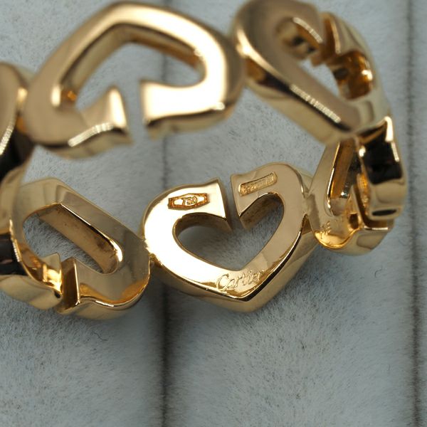 カルティエ リング  Cハート 54号 K18YG 