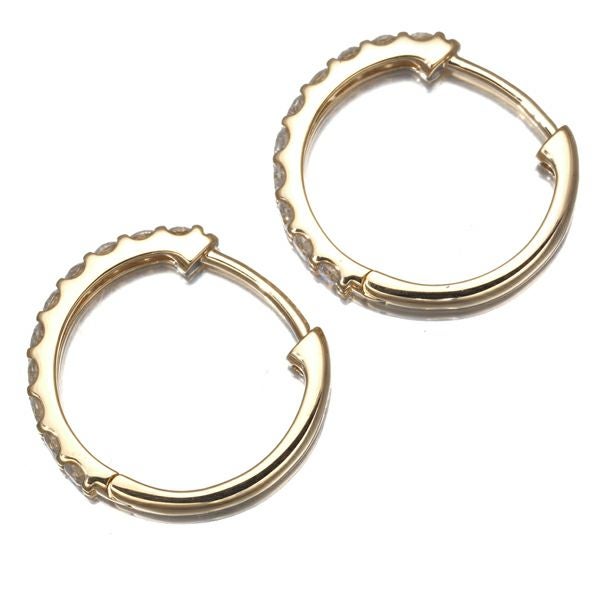 ダイヤ 0.25ct/0.25ct フープ  ピアス K18YG 