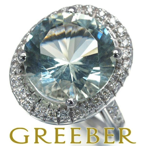 モーブッサン リング グリーンクォーツ ダイヤ ヴレモントア 7.5号 K18WG 