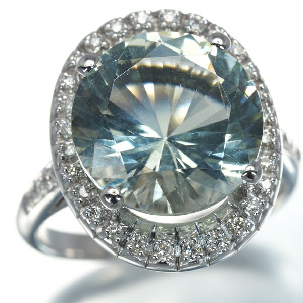 モーブッサン リング グリーンクォーツ ダイヤ ヴレモントア 7.5号 K18WG 