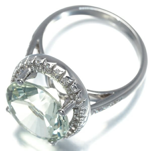 モーブッサン リング グリーンクォーツ ダイヤ ヴレモントア 7.5号 K18WG 