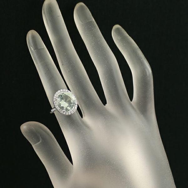 モーブッサン リング グリーンクォーツ ダイヤ ヴレモントア 7.5号 K18WG 