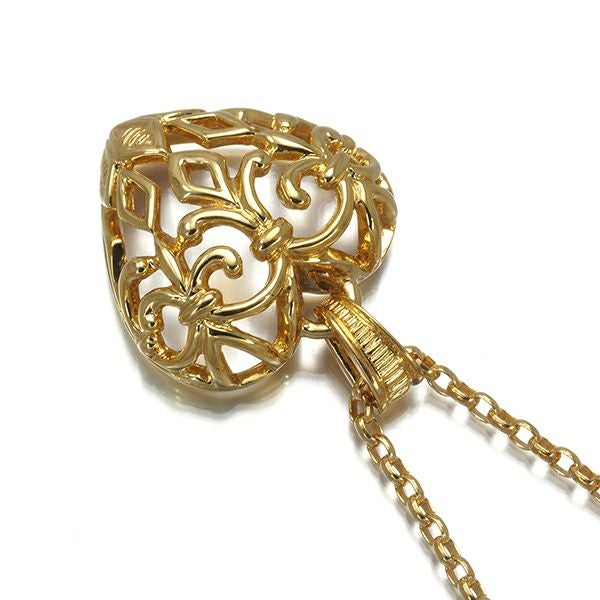 ミキモト ネックレス   ハート 透かし K18YG 