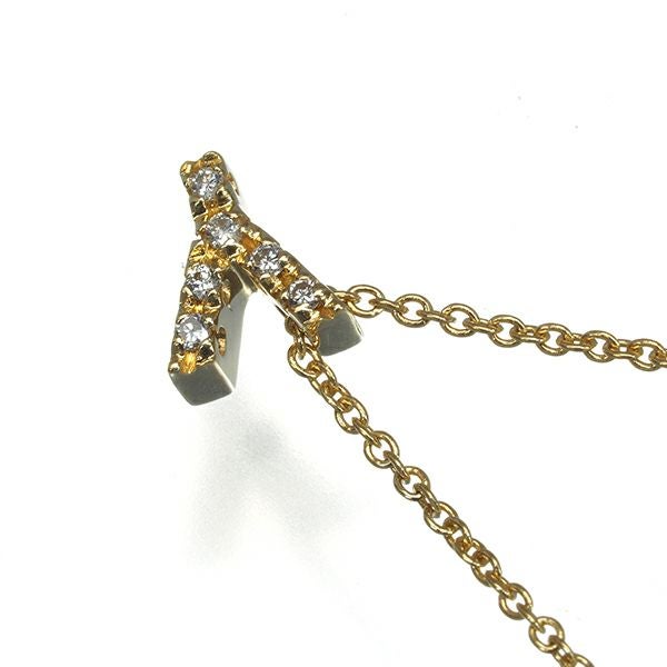 ポンテヴェキオ ネックレス ダイヤ 0.03ct  イニシャル Y K18YG 