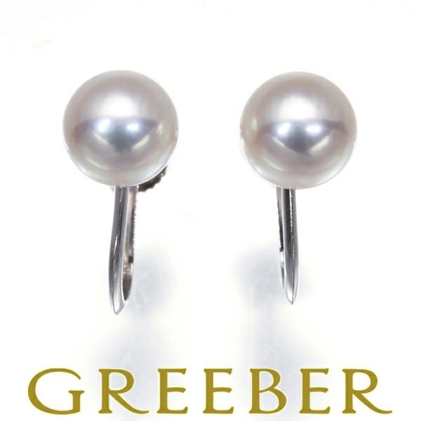 タサキ イヤリング パール 真珠 6.5mm  一粒 K18WG 