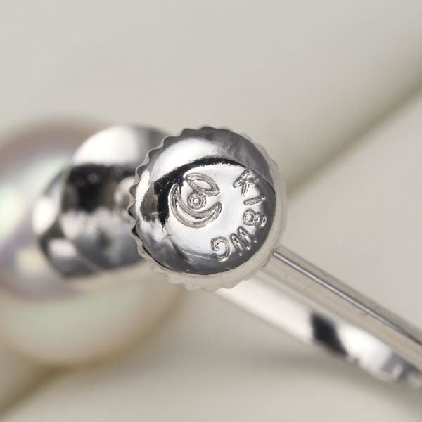 タサキ イヤリング パール 真珠 6.5mm  一粒 K18WG 