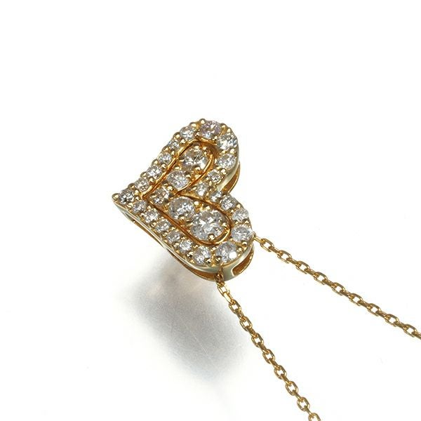 ダイヤ 0.30ct ハート  ネックレス K18YG 