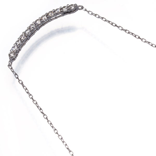 ダイヤ 0.23ct 12P ネックレス K18WG 