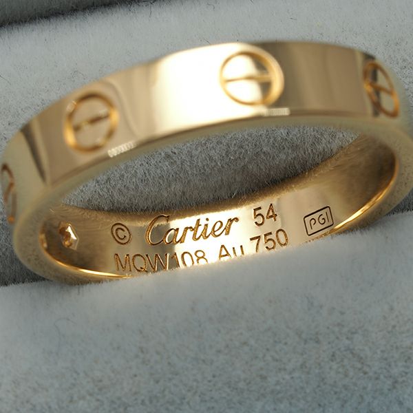 カルティエ リング ダイヤ ミニラブ 1P 54号 K18YG 