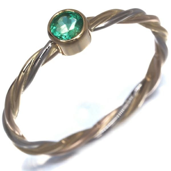 カルティエ リング エメラルド  ツイスト スリーカラー 49号 K18YG/WG/PG 