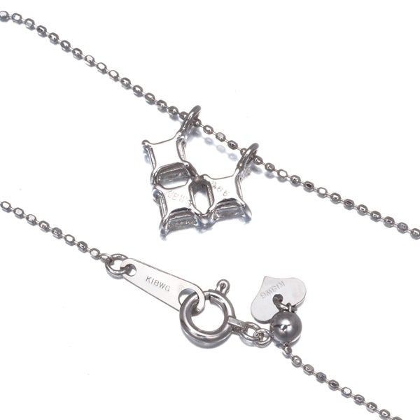 ダイヤ 0.65ct プリンセスカット  ネックレス K18WG 