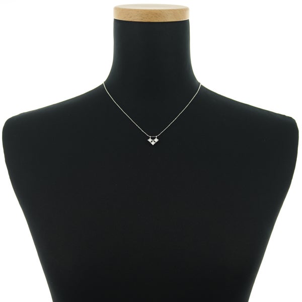 ダイヤ 0.65ct プリンセスカット  ネックレス K18WG 