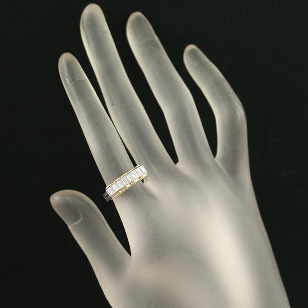 ダイヤ 0.670ct コンビカラー バゲットカット  リング Pt900/K18YG 