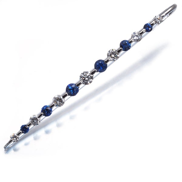 ダイヤ 0.40ct サファイア 0.43ct   ペンダントトップ Pt900 