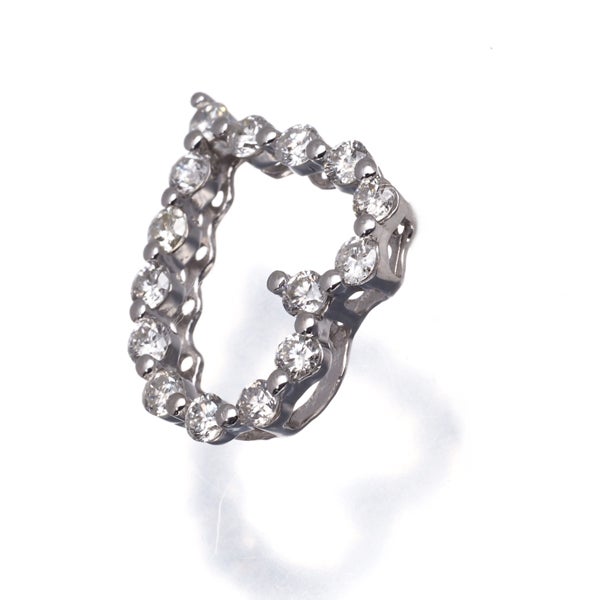 ダイヤ 0.57ct ハート  ペンダントトップ K18WG 