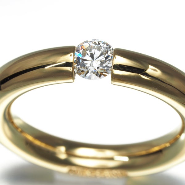 ニーシング リング ダイヤ 0.209ct シュパンリング ラウンド 5号 K18YG 