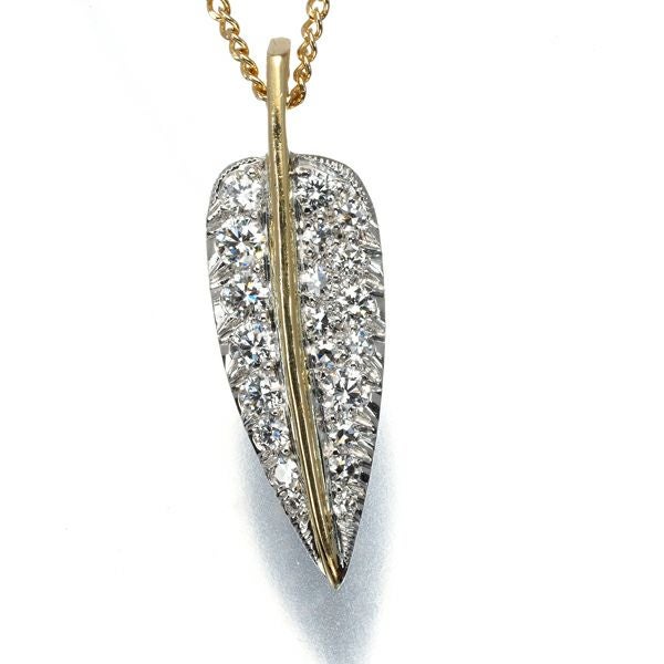 ティファニー ネックレス ダイヤ  リーフ ヴィンテージ K18YG/PLAT 