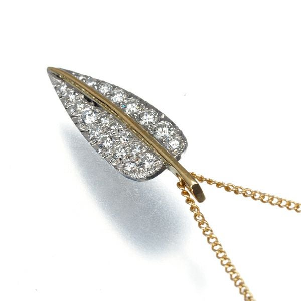 ティファニー ネックレス ダイヤ  リーフ ヴィンテージ K18YG/PLAT 