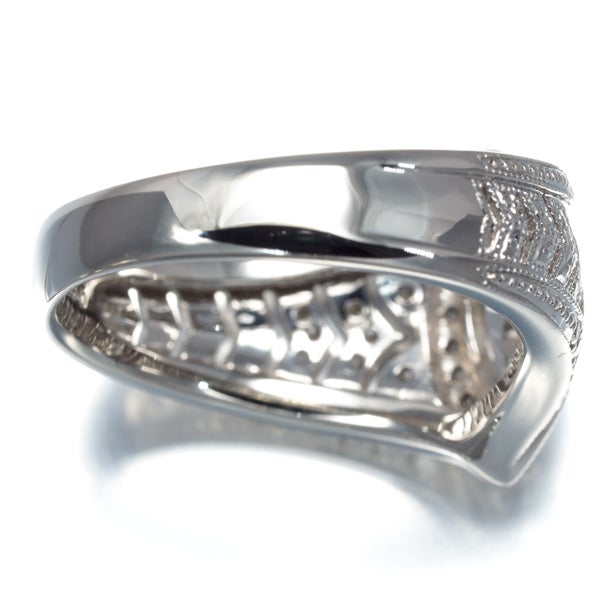 ダイヤ 0.717ct/0.40ct マーキスカット ミルグレイン  リング Pt900 